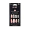 KISS Masterpiece One-Of-A-Kind Luxe Manicure, Premium Acrylic Fake Nails with Pink Gel Nail Glue, Manicure Stick, Mini Nail File, & 30 Glue On Nails Including 12 Accent Nails(Pink with diamonds)