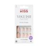 KISS Voguish Fantasy, Press On Nails, Nail glue included, ‘Hush Rush’, Black, Short Size, Coffin Shape, Includes 28 Nails, 2g Glue, 1 Manicure Stick, 1 Mini file(Bisous)