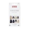 KISS Voguish Fantasy, Press On Nails, Nail glue included, ‘Hush Rush’, Black, Short Size, Coffin Shape, Includes 28 Nails, 2g Glue, 1 Manicure Stick, 1 Mini file(Hush Rush)