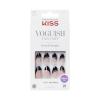 KISS Voguish Fantasy, Press On Nails, Nail glue included, ‘Hush Rush’, Black, Short Size, Coffin Shape, Includes 28 Nails, 2g Glue, 1 Manicure Stick, 1 Mini file(Magnifique)
