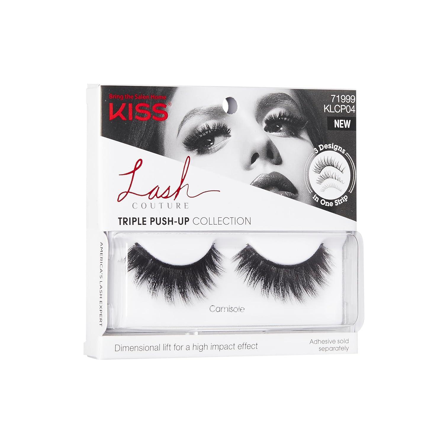 imageKISS Lash Couture Triple Push Up Collection 3D Volume False Eyelashes with Triple Design Technology MultiAngles ampamp Lengths Reusable Style Camisole 1 Pair Fake Eyelashes