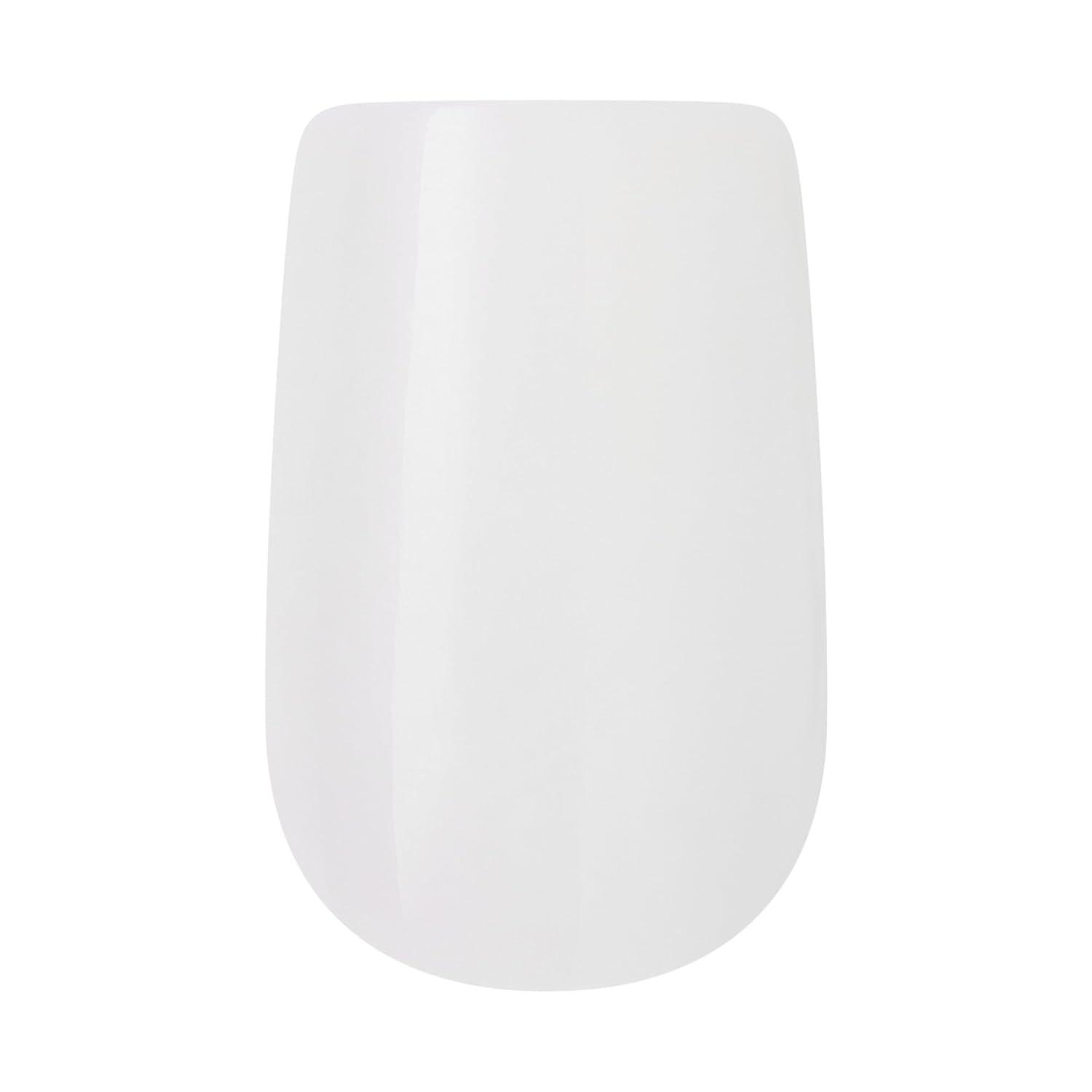 imageKISS PROFESSIONAL Press On Nails Nail glue included Ordinary Life White Short Size Square Shape Includes 140 Nails 3g Glue