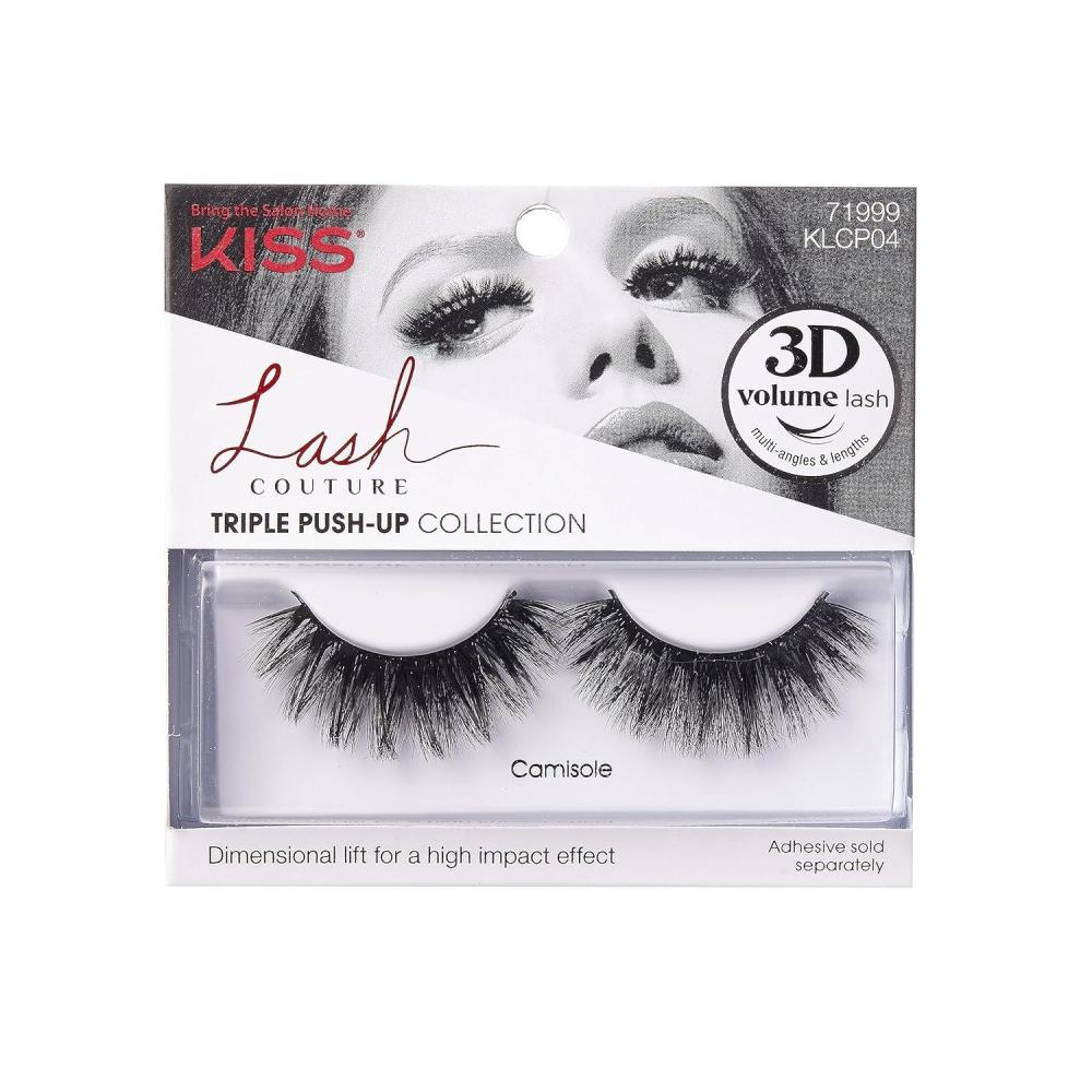 imageKISS Lash Couture Triple Push Up Collection 3D Volume False Eyelashes with Triple Design Technology MultiAngles ampamp Lengths Reusable Style Camisole 1 Pair Fake Eyelashes