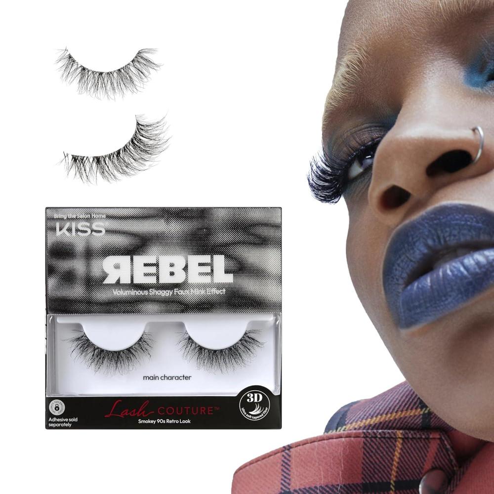 imageKISS Rebel False Eyelashes Main Character 12mm Includes 1 Pair Of Lash Easy to Apply Reusable Lash ClustersMain Character