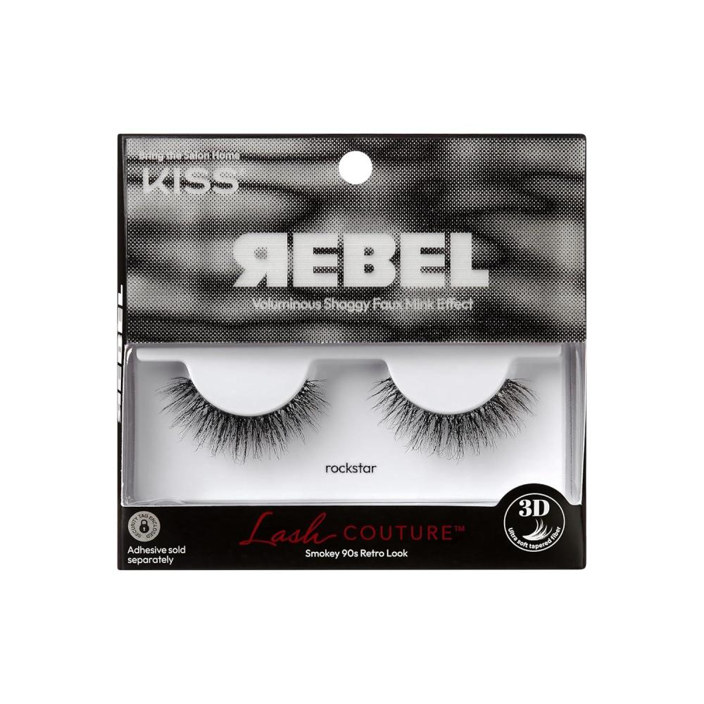 imageKISS Rebel False Eyelashes Main Character 12mm Includes 1 Pair Of Lash Easy to Apply Reusable Lash ClustersRockstar