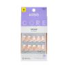 KISS CORE, Press On Nails, Nail glue included, ‘Cheers’, Pink, Short Size, Coffin Shape, Includes 32 Nails, 2g Glue, 1 Manicure Stick, 1 Mini File