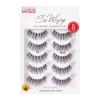KISS So Wispy Fake Eyelashes Multipack #09, Easy-To-Apply Lightweight False Eyelashes, 100% Cruelty-Free Natural Human Hair, Reusable and Contact Lens Friendly, 5 Pairs Black