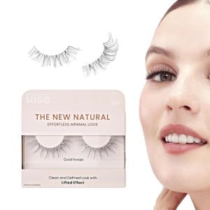 KISS False Eyelashes – Lightweight, Reusable Lash Clusters for Natural Look, Easy Application, Multiple Styles Available(Gold Hoops)