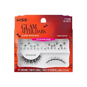 KISS Halloween Eyelashes ‘Enchanted Sparkles’, 12mm, Natural Volume False Lashes with Butterfly Accents & Gem Stickers, Reusable Strip Lashes, No Damage To Natural Lashes, Vegan & Cruelty-Free(Ethereal Spell)