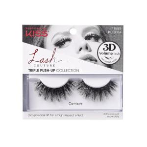 KISS Lash Couture Triple Push Up Collection, 3D Volume False Eyelashes with Triple Design Technology, Multi-Angles & Lengths, Reusable, Style ‘Camisole’, 1 Pair Fake Eyelashes