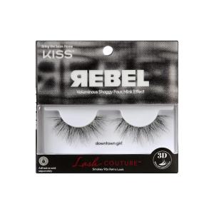 KISS Rebel, False Eyelashes, ‘Main Character’, 12mm, Includes 1 Pair Of Lash, Easy to Apply, Reusable Lash Clusters(Downtown Girl)