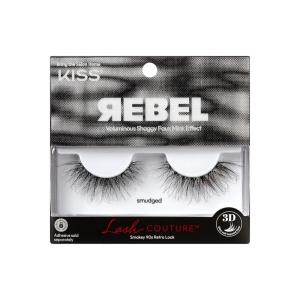 KISS Rebel, False Eyelashes, ‘Main Character’, 12mm, Includes 1 Pair Of Lash, Easy to Apply, Reusable Lash Clusters(Smudged)