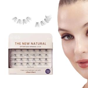 KISS The New Natural, False Eyelashes, ‘Neo’, 12mm-14mm, Includes 24 Wisps, Easy to Apply, Reusable Lash Clusters(4 pair (Pack of 1))