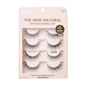 KISS The New Natural, False Eyelashes, ‘Pearl Earring’, 12mm, Includes 4 Pairs Of Lashes, Easy to Apply, Reusable Lash Clusters(Wide Slacks)
