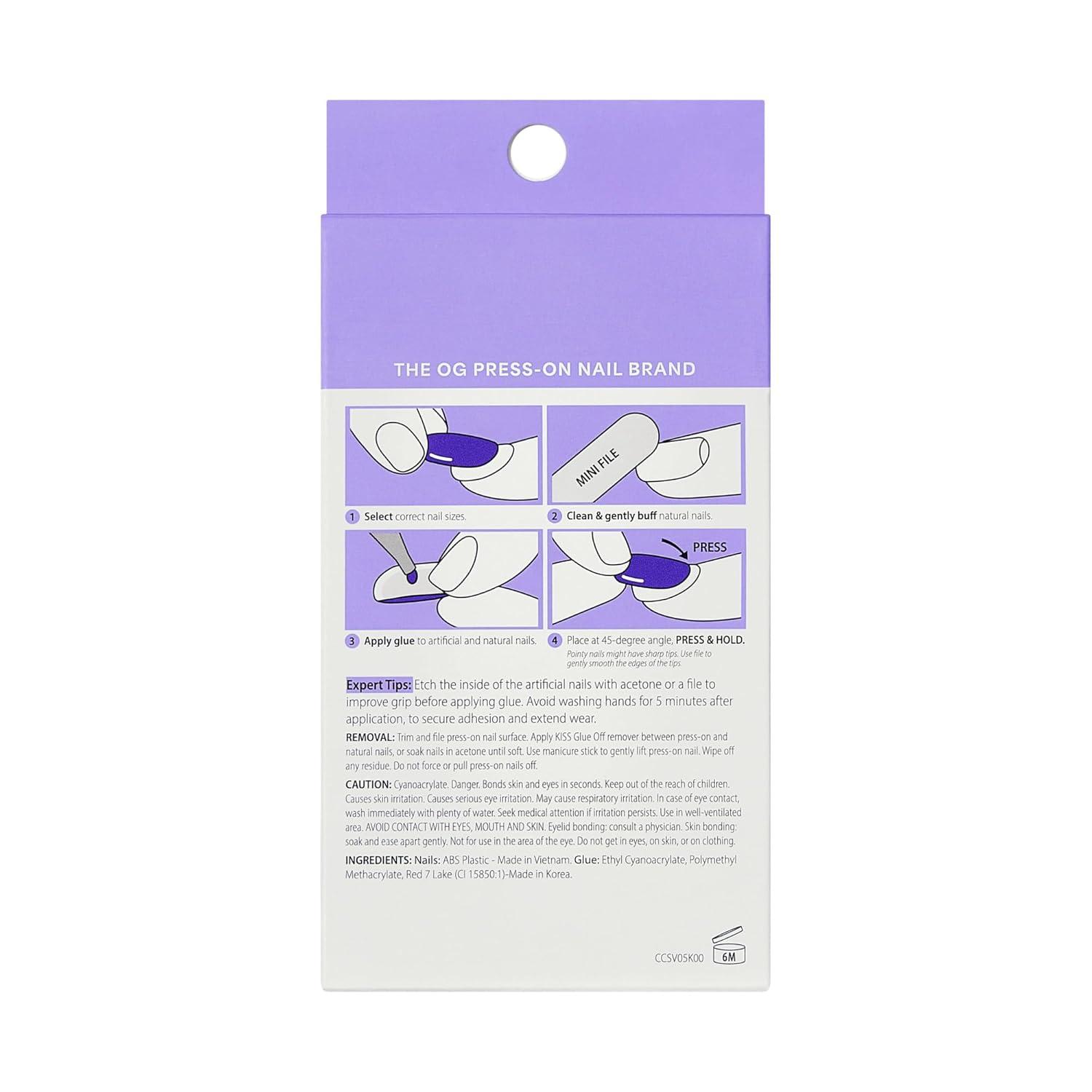 imageKISS CORE Press On Nails Nail glue included Aesthetic Pink Short Size Squoval Shape Includes 32 Nails 2g Glue 1 Manicure Stick 1 Mini File