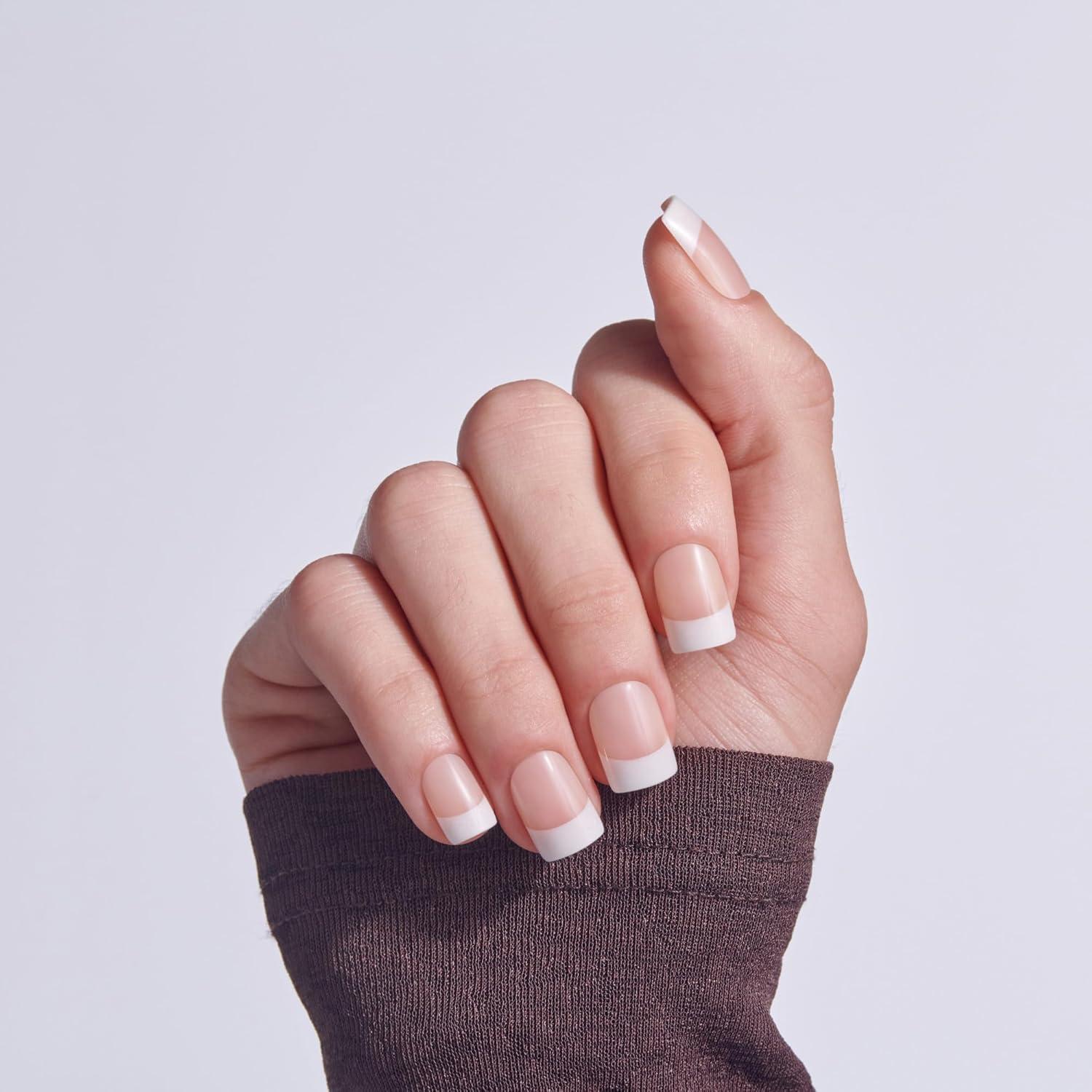 imageKISS CORE Press On Nails Nail glue included I Wish White Real Short Size Square Shape Includes 32 Nails 2g Glue 1 Manicure Stick 1 Mini File