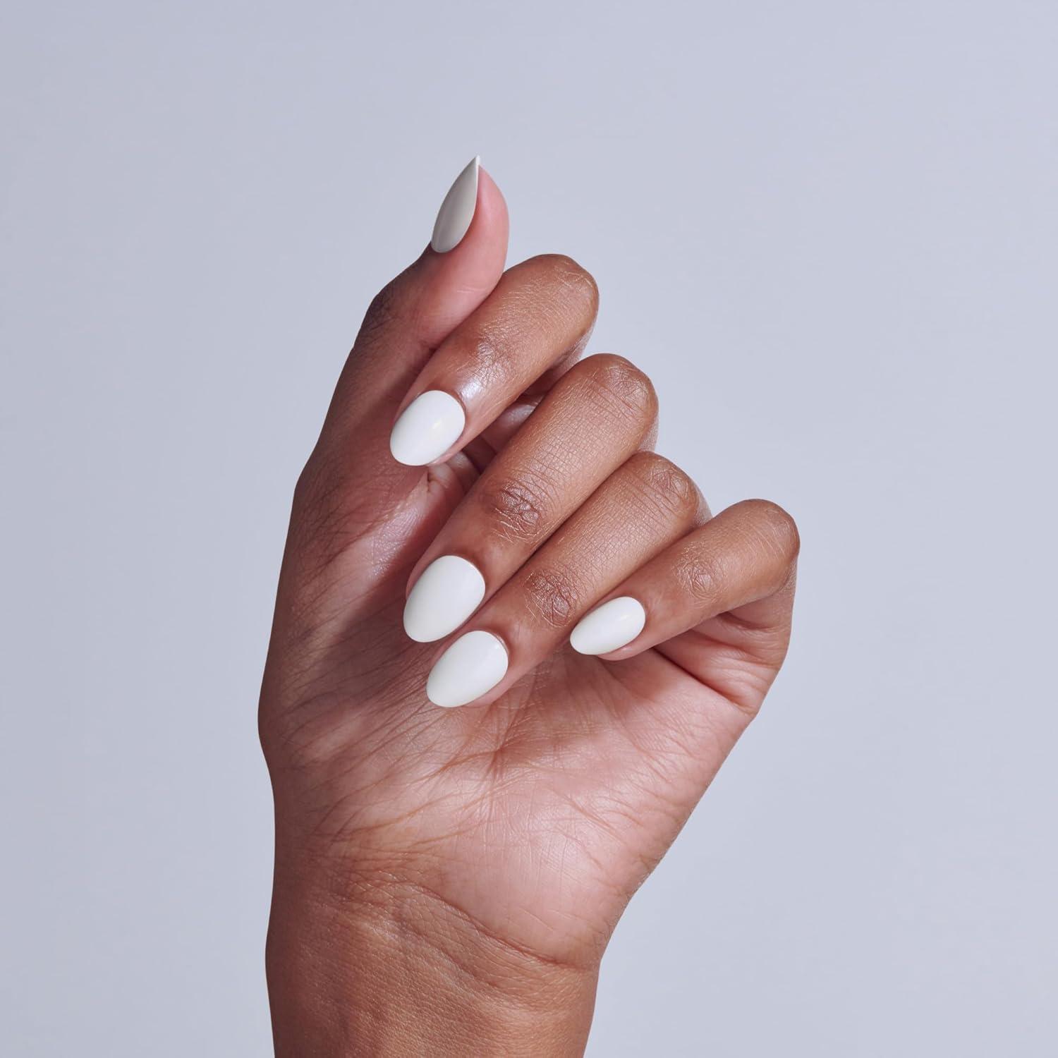 imageKISS CORE Press On Nails Nail glue included Lyrical White Short Size Almond Shape Includes 32 Nails 2g Glue 1 Manicure Stick 1 Mini File