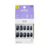 KISS CORE, Press On Nails, Nail glue included, ‘Photogenic’, Black, Short Size, Squoval Shape, Includes 32 Nails, 2g Glue, 1 Manicure Stick, 1 Mini File