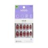 KISS CORE, Press On Nails, Nail glue included, ‘Pinot Noir’, Red, Medium Size, Almond Shape, Includes 32 Nails, 2g Glue, 1 Manicure Stick, 1 Mini File