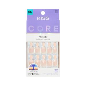 KISS CORE, Press On Nails, Nail glue included, ‘Your Moment’, Pink, Real Short Size, Squoval Shape, Includes 32 Nails, 2g Glue, 1 Manicure Stick, 1 Mini File