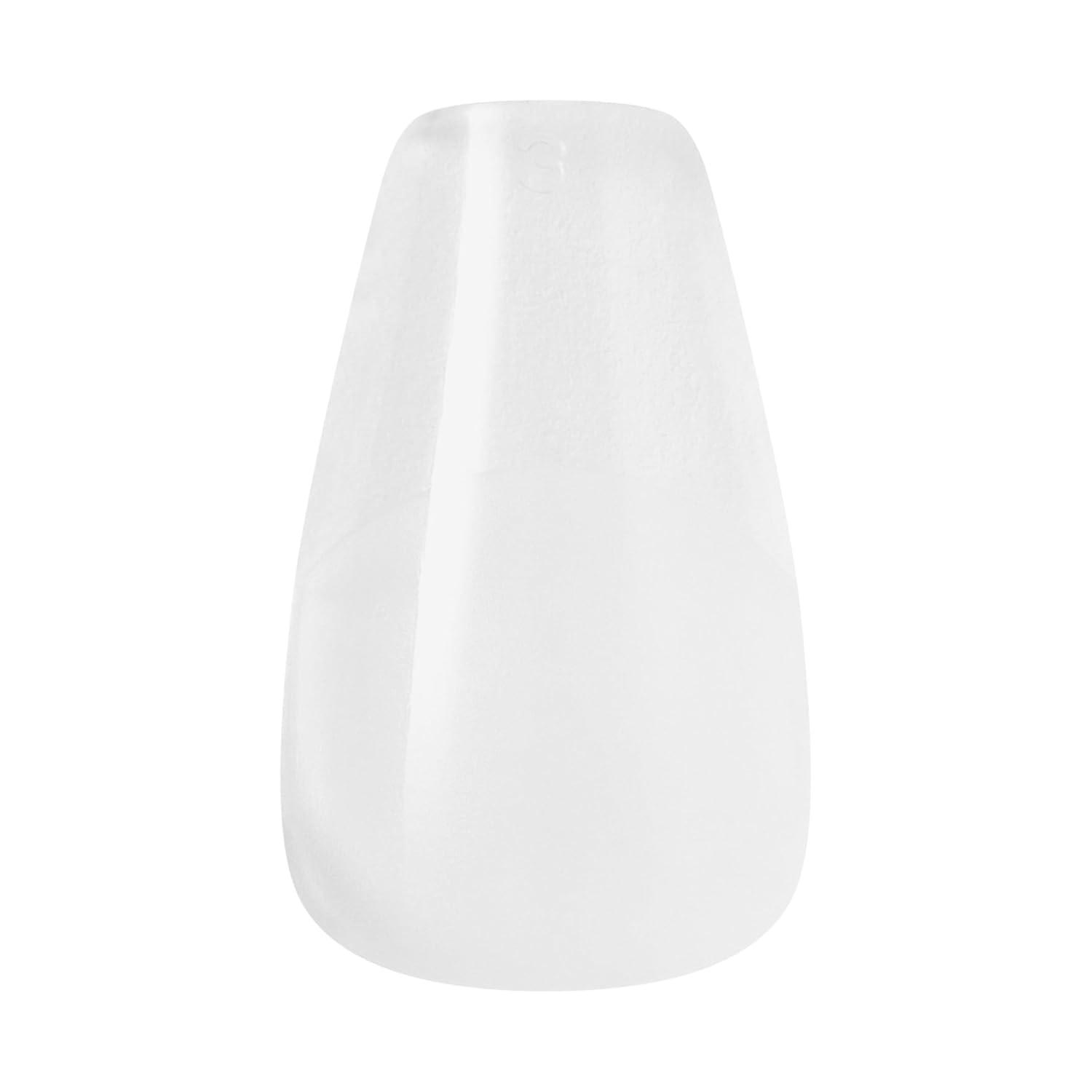 imageKISS PROFESSIONAL Press On Nails Nail glue included Luminous Clear Medium Size Coffin Shape Includes 140 Nails 3g Glue