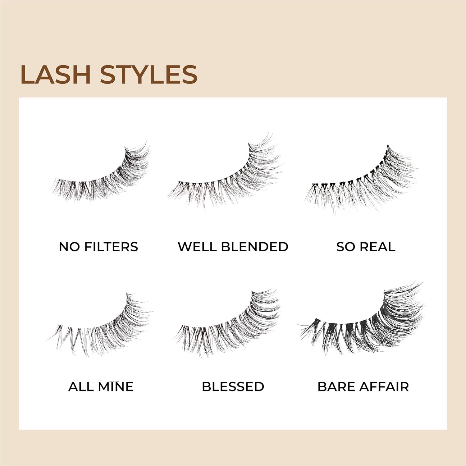 imageKISS Looks So Natural Trio Lash Medium Combo Pack False Eyelashes with Tapered End Technology 3D Lengths amp Angles Easy Grip Tray with BuiltIn Glue Pocket 30 Trio Lashes in Short amp Medium LengthsNo Filters