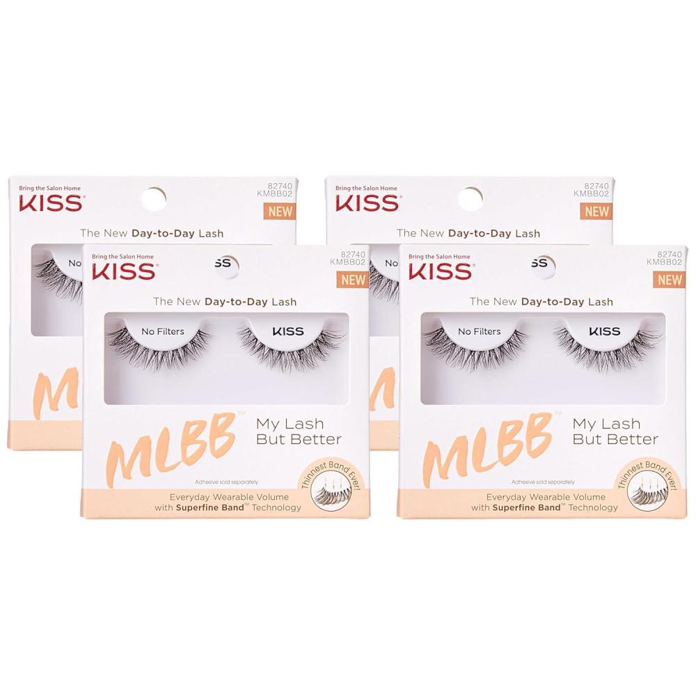 imageKISS Looks So Natural Trio Lash Medium Combo Pack False Eyelashes with Tapered End Technology 3D Lengths amp Angles Easy Grip Tray with BuiltIn Glue Pocket 30 Trio Lashes in Short amp Medium LengthsNo Filters