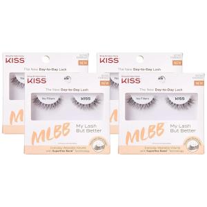KISS Looks So Natural Trio Lash Medium Combo Pack, False Eyelashes with Tapered End Technology, 3D Lengths & Angles, Easy Grip Tray with Built-In Glue Pocket, 30 Trio Lashes in Short & Medium Lengths(No Filters)