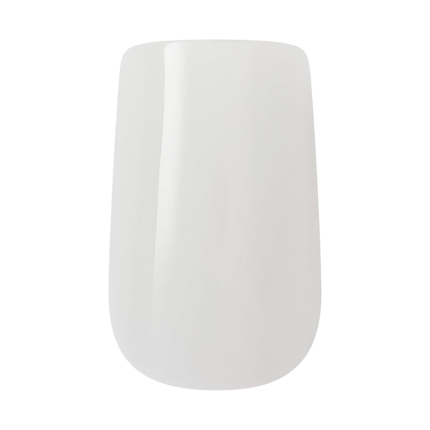 imageKISS PROFESSIONAL Press On Nails Nail glue included Absolutes White Medium Size Square Shape Includes 140 Nails 3g Glue