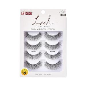KISS Lash Couture, False Eyelashes, ‘Sequin’, 16mm, Includes 4 pairs of lashes, Easy to Apply, Reusable Lash Clusters
