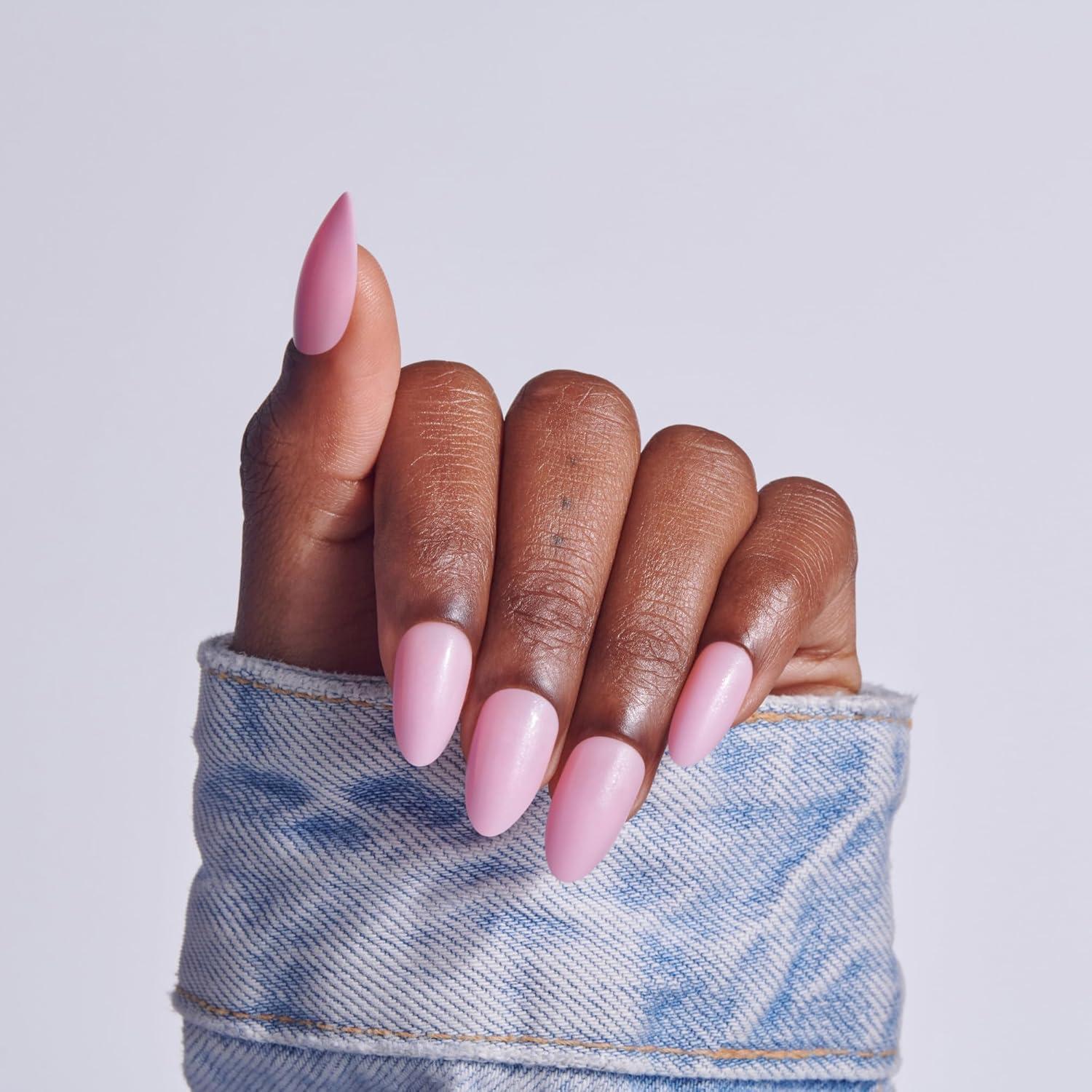 imageKISS CORE Press On Nails Nail glue included Lilt Pink Medium Size Almond Shape Includes 32 Nails 2g Glue 1 Manicure Stick 1 Mini File