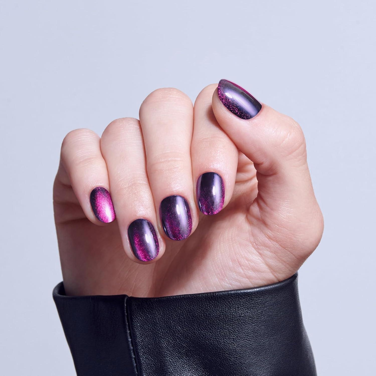 imageKISS GLAM Press On Nails Nail glue included Simple Joys Purple Short Size Round Shape Includes 32 Nails 2g Glue 1 Manicure Stick 1 Mini File