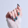 KISS CORE, Press On Nails, Nail glue included, ‘Shimmering’, Green, Medium Size, Coffin Shape, Includes 32 Nails, 2g Glue, 1 Manicure Stick, 1 Mini File
