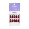 KISS CORE, Press On Nails, Nail glue included, ‘Apple Blossom’, Red, Medium Size, Almond Shape, Includes 32 Nails, 2g Glue, 1 Manicure Stick, 1 Mini File