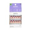 KISS CORE, Press On Nails, Nail glue included, ‘Glistering’, Red, Medium Size, Almond Shape, Includes 32 Nails, 2g Glue, 1 Manicure Stick, 1 Mini File