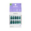 KISS CORE, Press On Nails, Nail glue included, ‘Shimmering’, Green, Medium Size, Coffin Shape, Includes 32 Nails, 2g Glue, 1 Manicure Stick, 1 Mini File