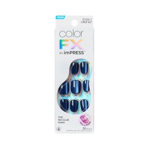 KISS imPRESS No Glue Mani Press On Nails, ColorFX, ‘Velvet Romance’, Purple, Short Size, Squoval Shape, Includes 30 Nails, Prep Pad, Instructions Sheet, 1 Manicure Stick, 1 Mini File