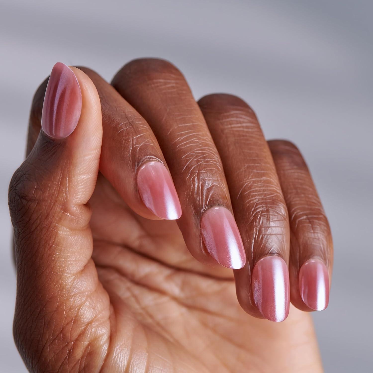 imageKISS imPRESS No Glue Mani Press On Nails ColorFX Boundless Pink Short Size Oval Shape Includes 30 Nails Prep Pad Instructions Sheet 1 Manicure Stick 1 Mini File