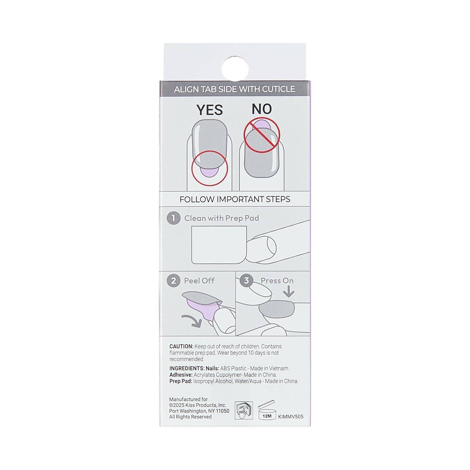 imageKISS imPRESS No Glue Mani Press On Nails Design Happy World Red Medium Size Coffin Shape Includes 30 Nails Prep Pad Instructions Sheet 1 Manicure Stick 1 Mini File