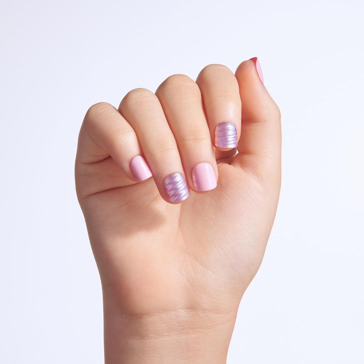 imageKISS imPRESS No Glue Mani Press On Nails Mini Unicorn Dream Multicolor Kids Size Squoval Shape Includes 26 Nails 4 Sticker Sheets 1 Mini File