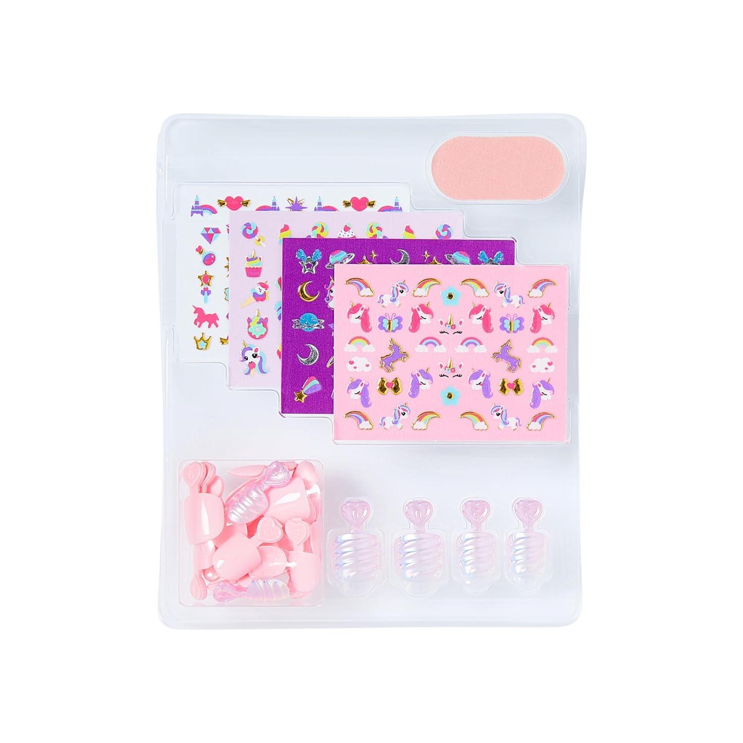 imageKISS imPRESS No Glue Mani Press On Nails Mini Unicorn Dream Multicolor Kids Size Squoval Shape Includes 26 Nails 4 Sticker Sheets 1 Mini File
