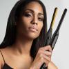 KISS Tourmaline Ceramic Flat Iron Hair Straightener & Styling Tool, 1/2″ Plates, Frizz-Free Styling, Rounded Edge for Curls, 30-Second Heat Up, Up to 450°F, Black(Black)