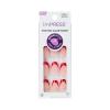 KISS imPRESS No Glue Mani Press On Nails, Design, ‘Happy World’, Red, Medium Size, Coffin Shape, Includes 30 Nails, Prep Pad, Instructions Sheet, 1 Manicure Stick, 1 Mini File