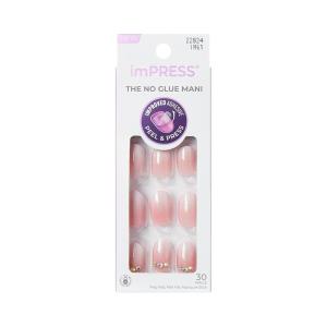 KISS imPRESS No Glue Mani Press On Nails, Design, ‘Even Better’, Pink, Short Size, Oval Shape, Includes 30 Nails, Prep Pad, Instructions Sheet, 1 Manicure Stick, 1 Mini File