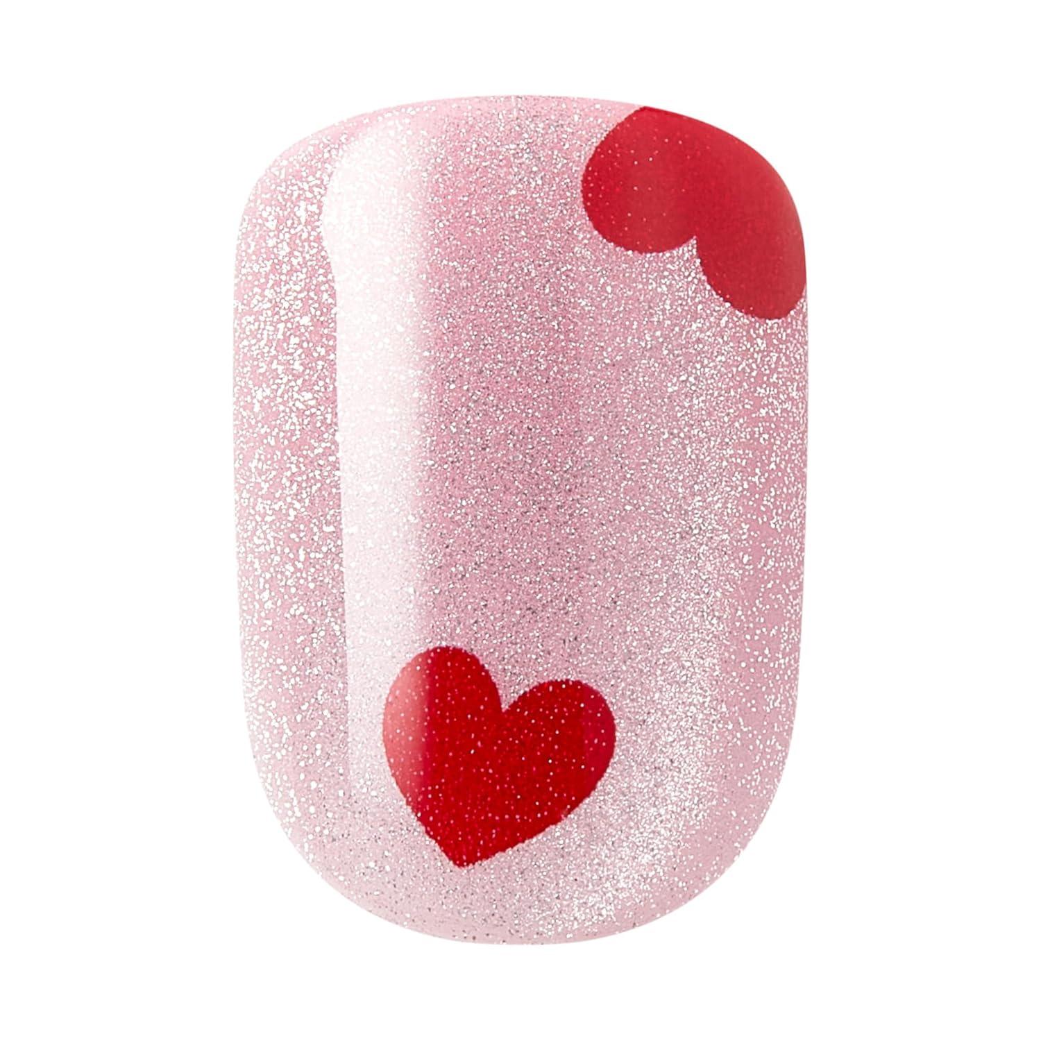 imageKISS imPRESS No Glue Mani Press On Nails Design good 4 you Pink Short Size Squoval Shape Includes 30 Nails Prep Pad Instructions Sheet 1 Manicure Stick 1 Mini File
