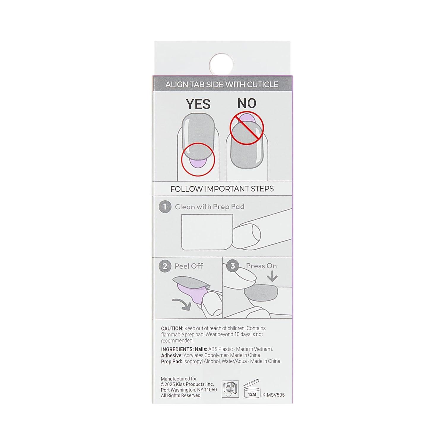 imageKISS imPRESS No Glue Mani Press On Nails Design good 4 you Pink Short Size Squoval Shape Includes 30 Nails Prep Pad Instructions Sheet 1 Manicure Stick 1 Mini File