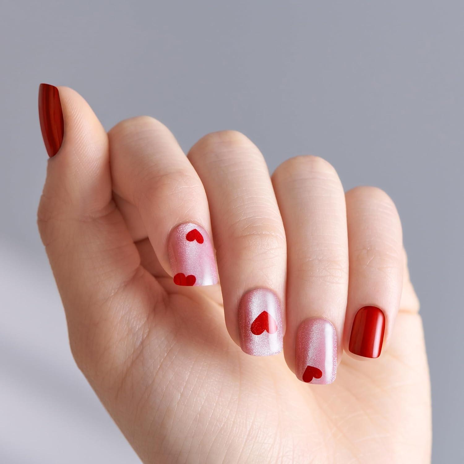 imageKISS imPRESS No Glue Mani Press On Nails Design good 4 you Pink Short Size Squoval Shape Includes 30 Nails Prep Pad Instructions Sheet 1 Manicure Stick 1 Mini File