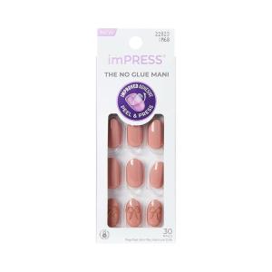 KISS imPRESS No Glue Mani Press On Nails, Design, ‘Close to you’, Pink, Short Size, Oval Shape, Includes 30 Nails, Prep Pad, Instructions Sheet, 1 Manicure Stick, 1 Mini File