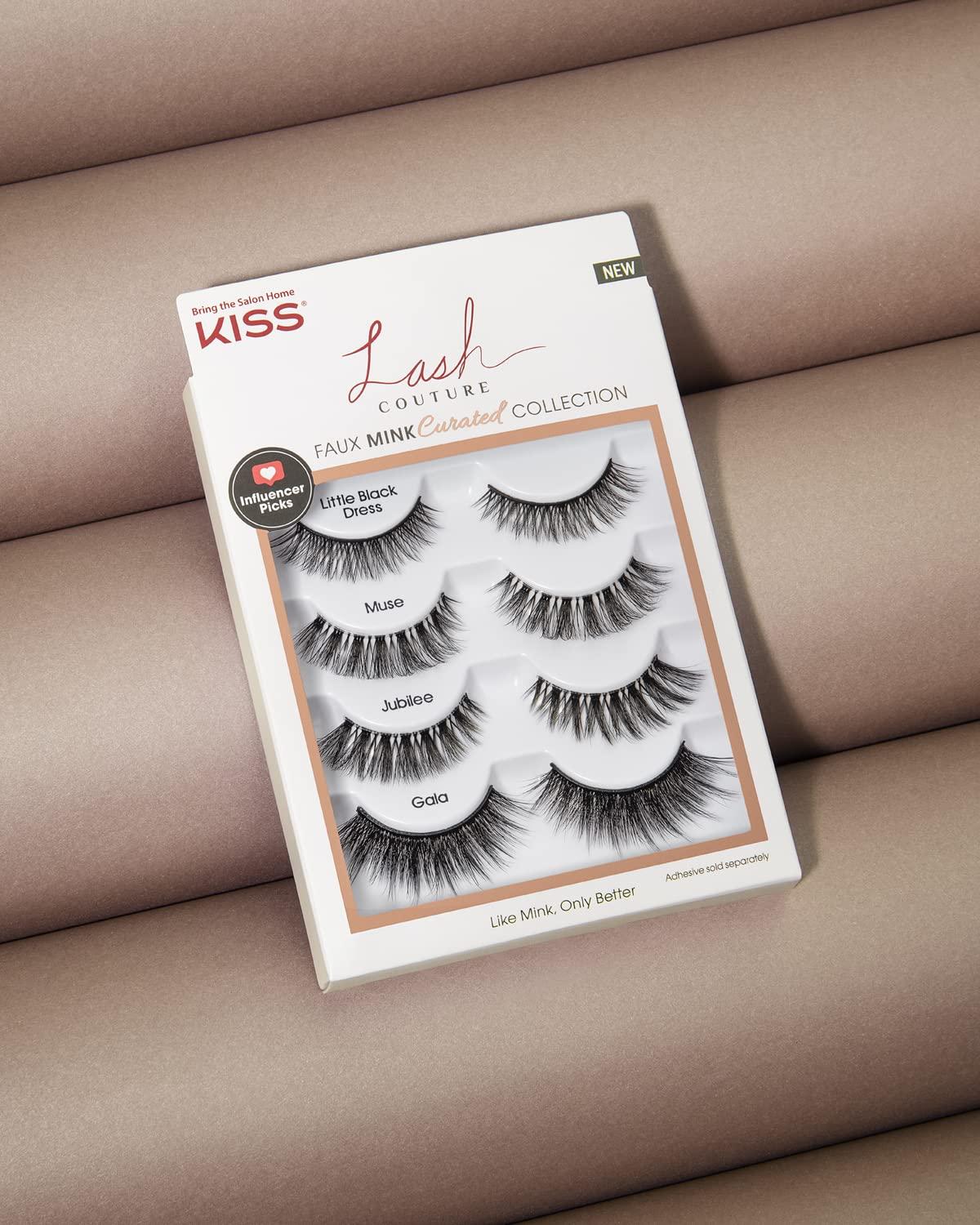 imageKISS Lash Couture Faux Mink False Eyelashes Multipack Celebrity Favorite Wispy Effect Volume amp Curl Lash Extensions Look Crisscross Pattern Reusable Cruelty Free Contact Lens Friendly 4PairMink Variety