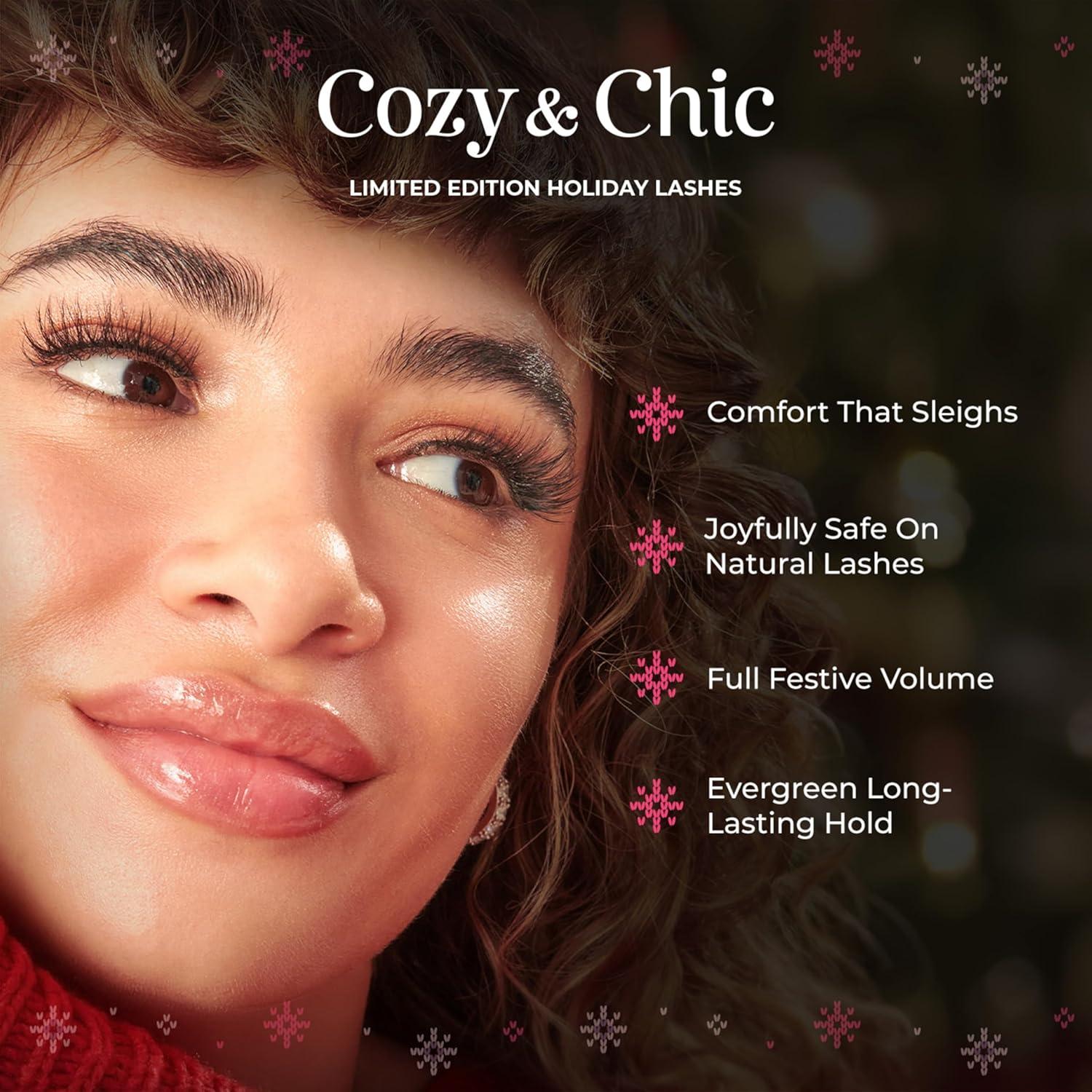 imageKISS Lash Couture The Muses Holiday False Eyelashes Noblesse 12mm Tapered Ends Wispy Faux Silk Finish Vegan CrueltyFree Lightweight 1 Pair Lash Glue NET WT 1g 0035 ozNoBlesse